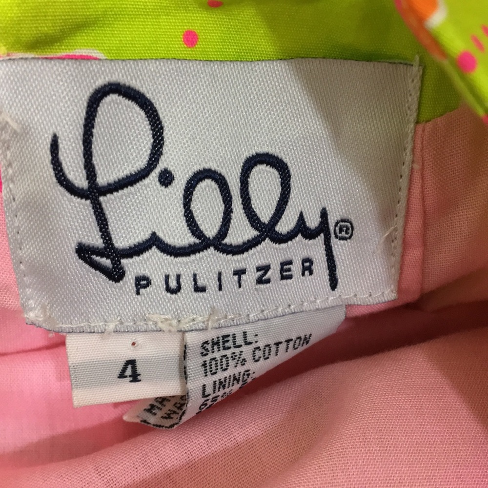 Lilly Pulitzer Gidget Green Flip Flop Dress Sz 4 - Picture 4 of 4